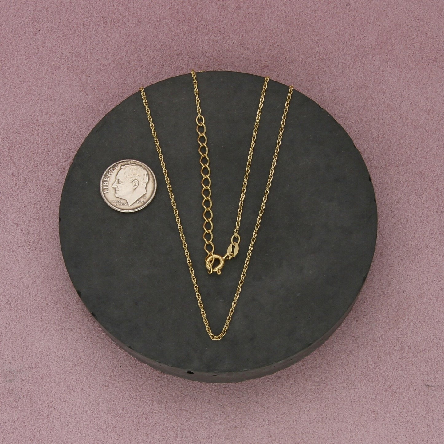 sterling silver gold plate prince of wales chain necklace size 17-19in