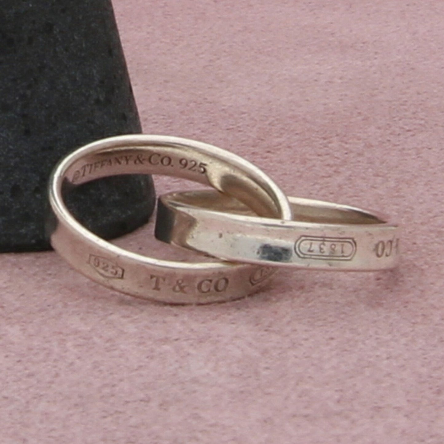 tiffany & co sterling silver 1837 collection narrow rolling band ring size 4.5
