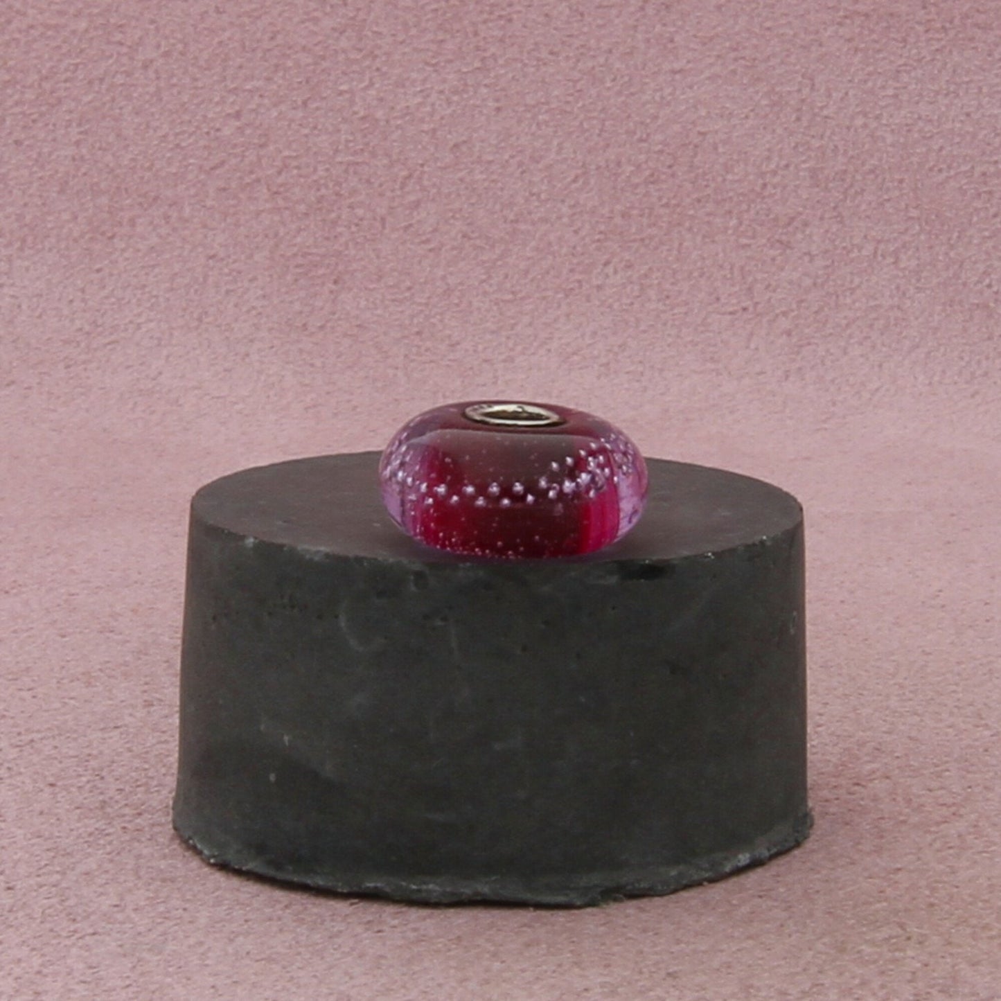 trollbeads sterling silver silver trace pink murano glass bead charm