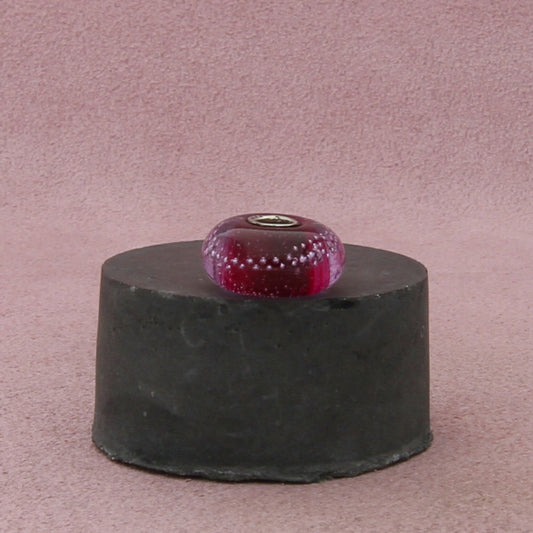 trollbeads sterling silver silver trace pink murano glass bead charm