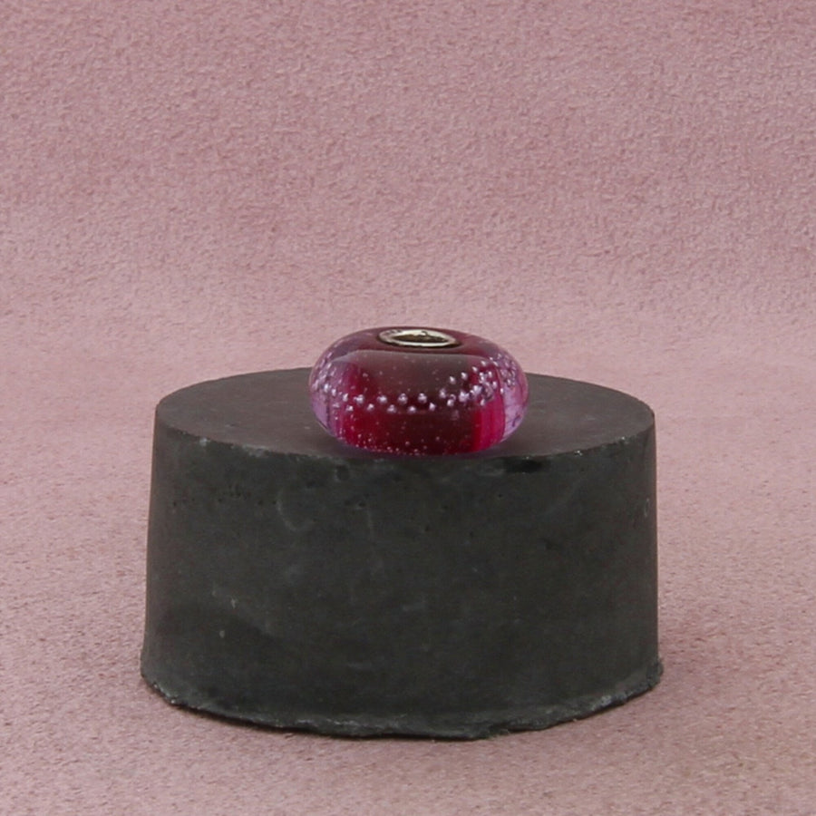 trollbeads sterling silver silver trace pink murano glass bead charm