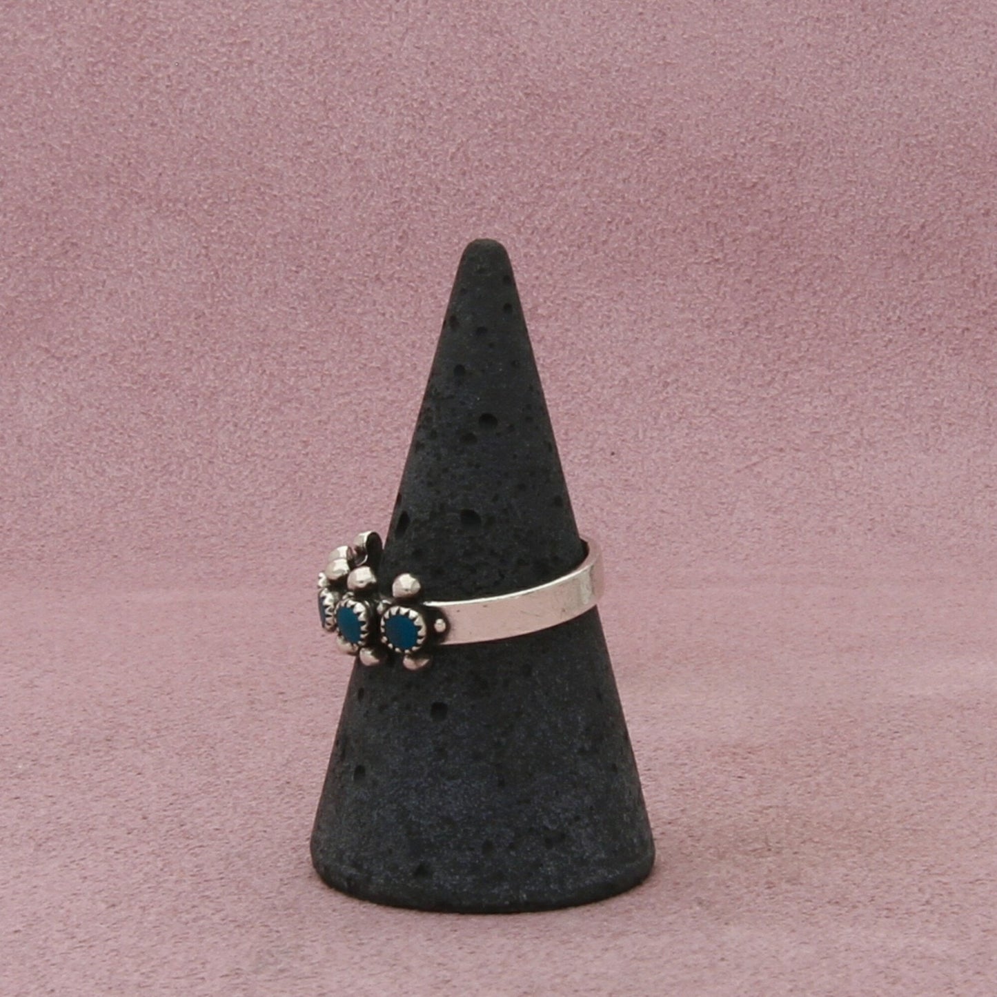 sterling silver southwestern beaded turquoise ring size 8.5