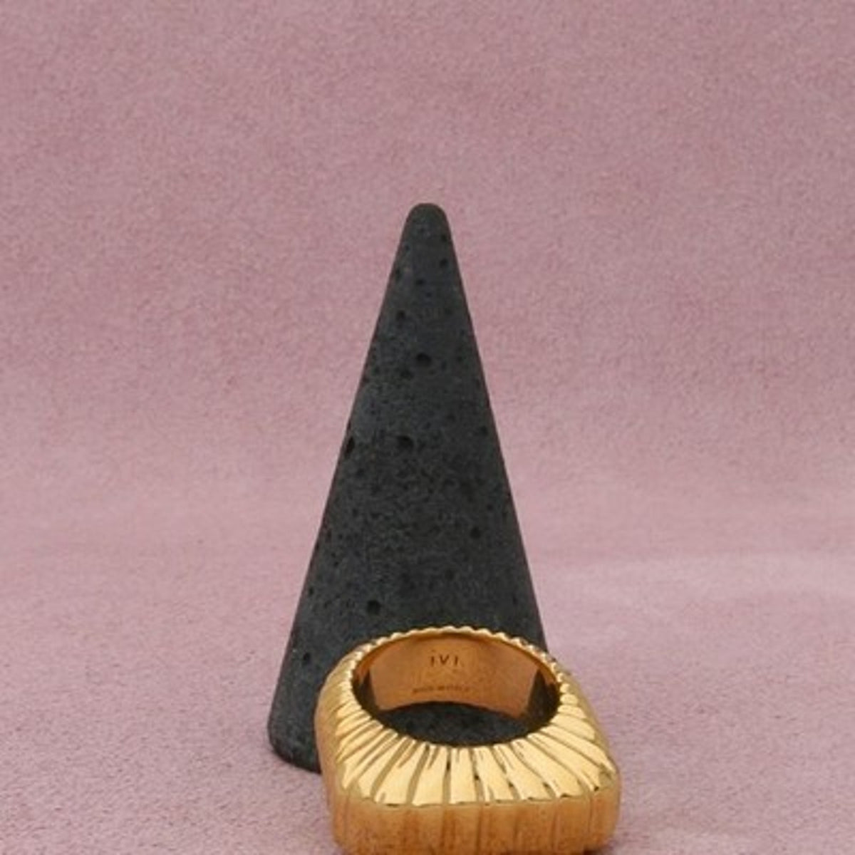 Ivi Los Angeles Sterling Silver 18K Gold Plate Gaia Signet Ring 6