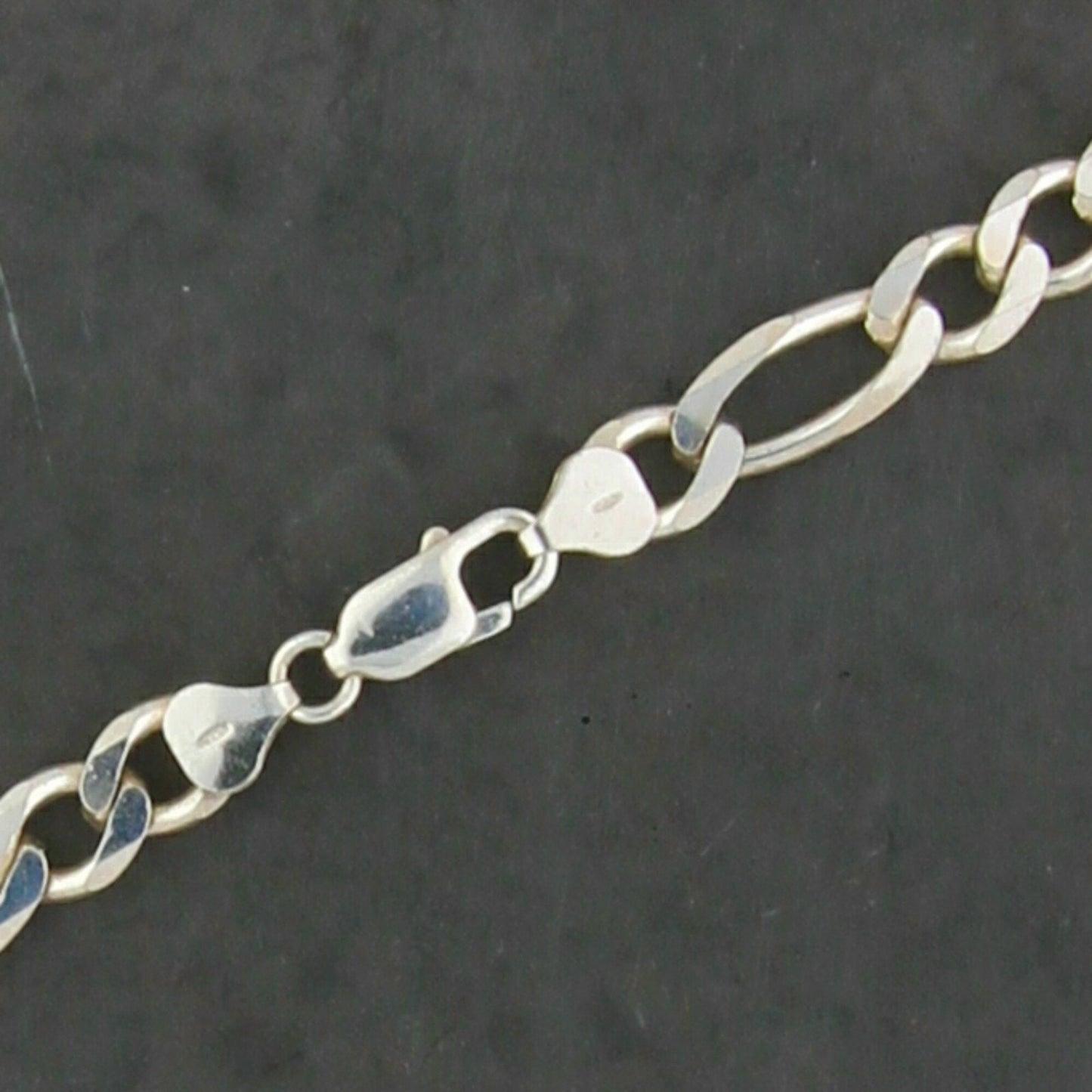 sterling silver mens italian 9mm figaro chain necklace size 19.75in