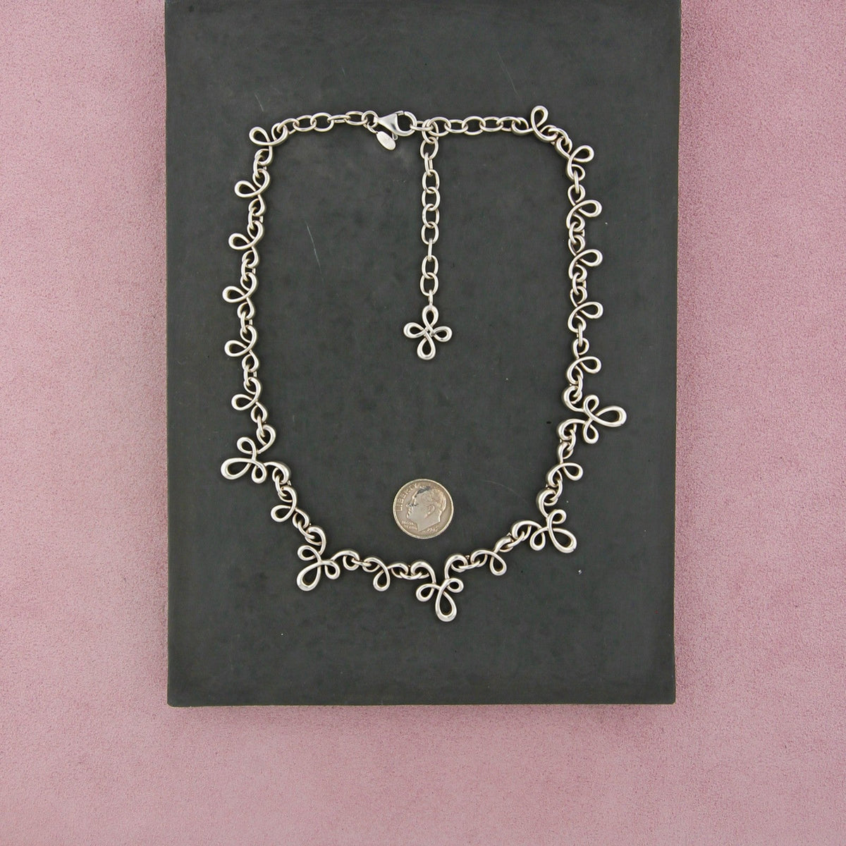Barse Sterling Silver Southwestern Open Scroll Link Necklace Size 16-18in