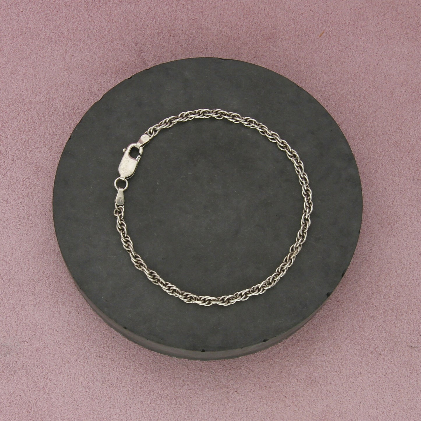 sterling silver 4mm prince of wales chain bracelet size 7.75in
