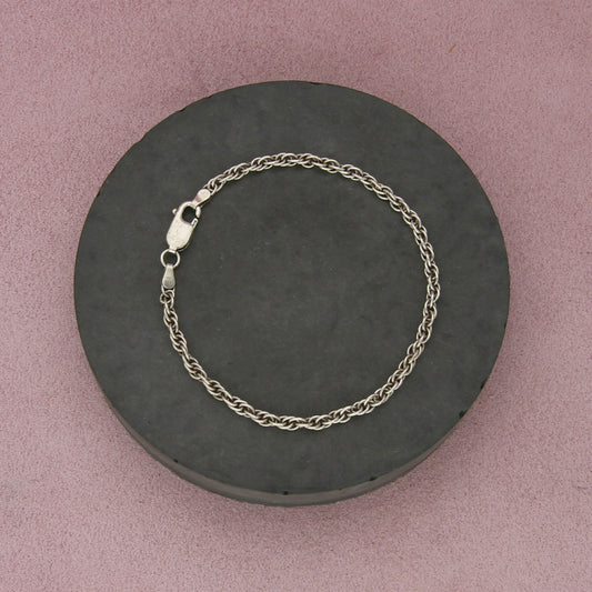 sterling silver 4mm prince of wales chain bracelet size 7.75in