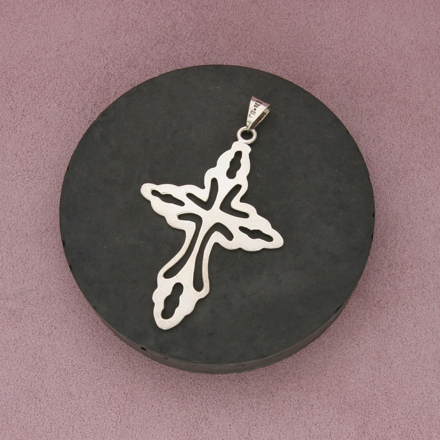taxco mexico sterling silver vintage large cross pendant