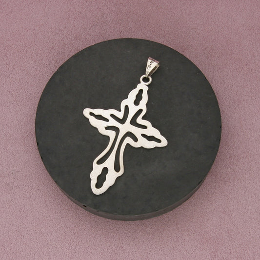 taxco mexico sterling silver vintage large cross pendant