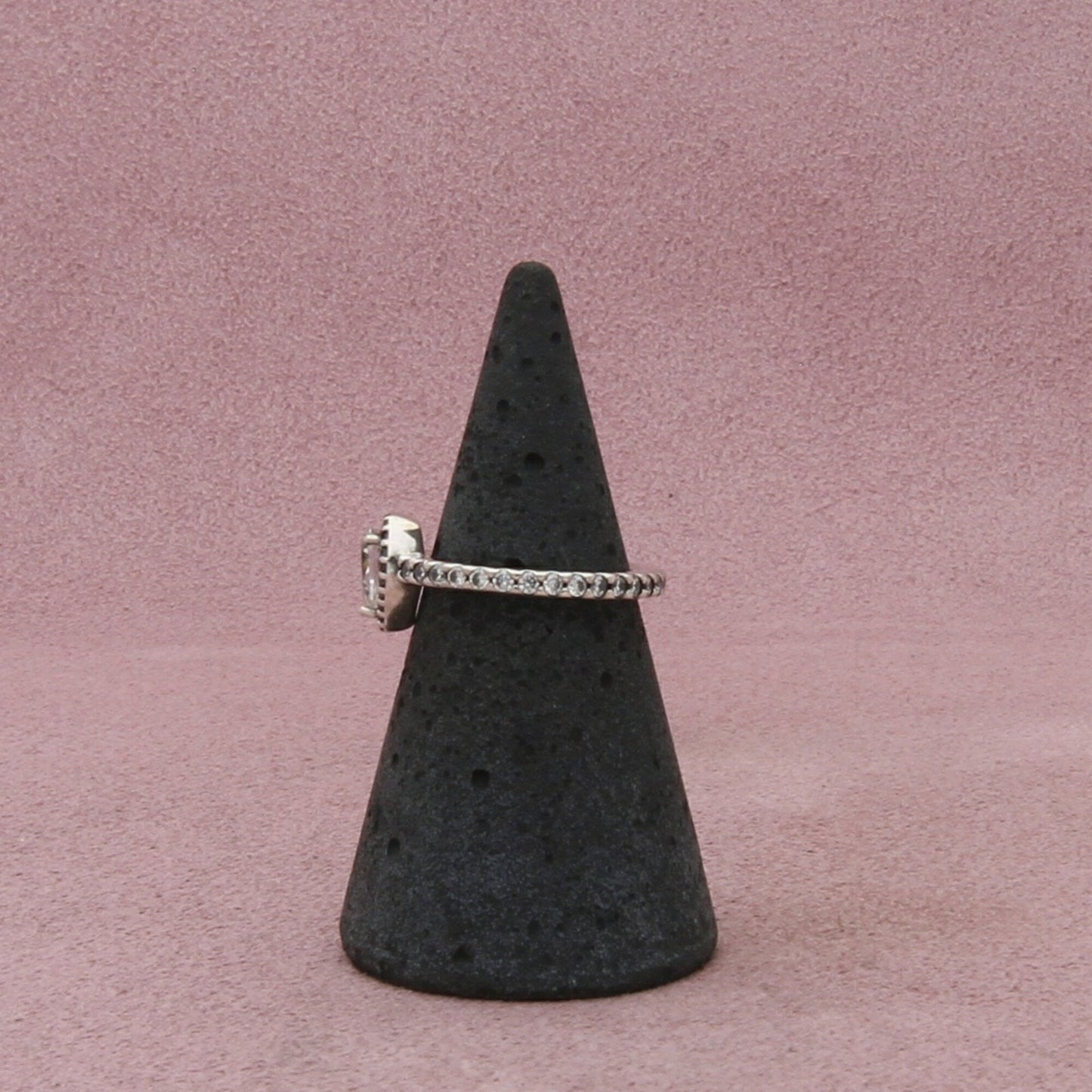 pandora sterling silver sparkling pear halo cz ring size 4.5