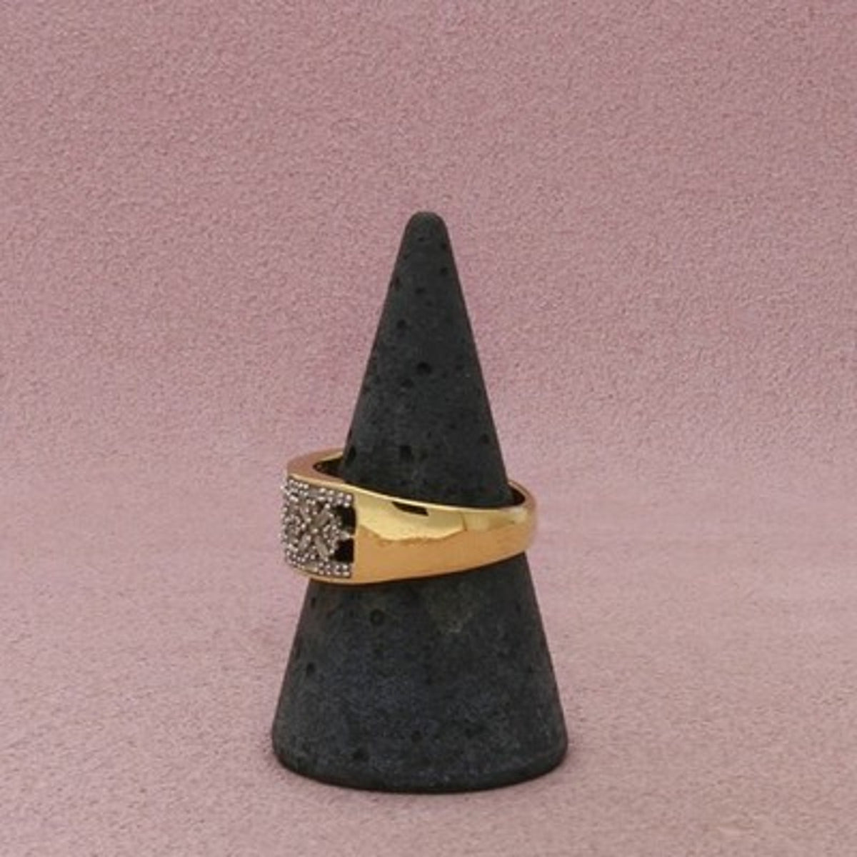 Zales Sterling Silver Gold Plate Diamond Baguette & Round Ring Size 8.75