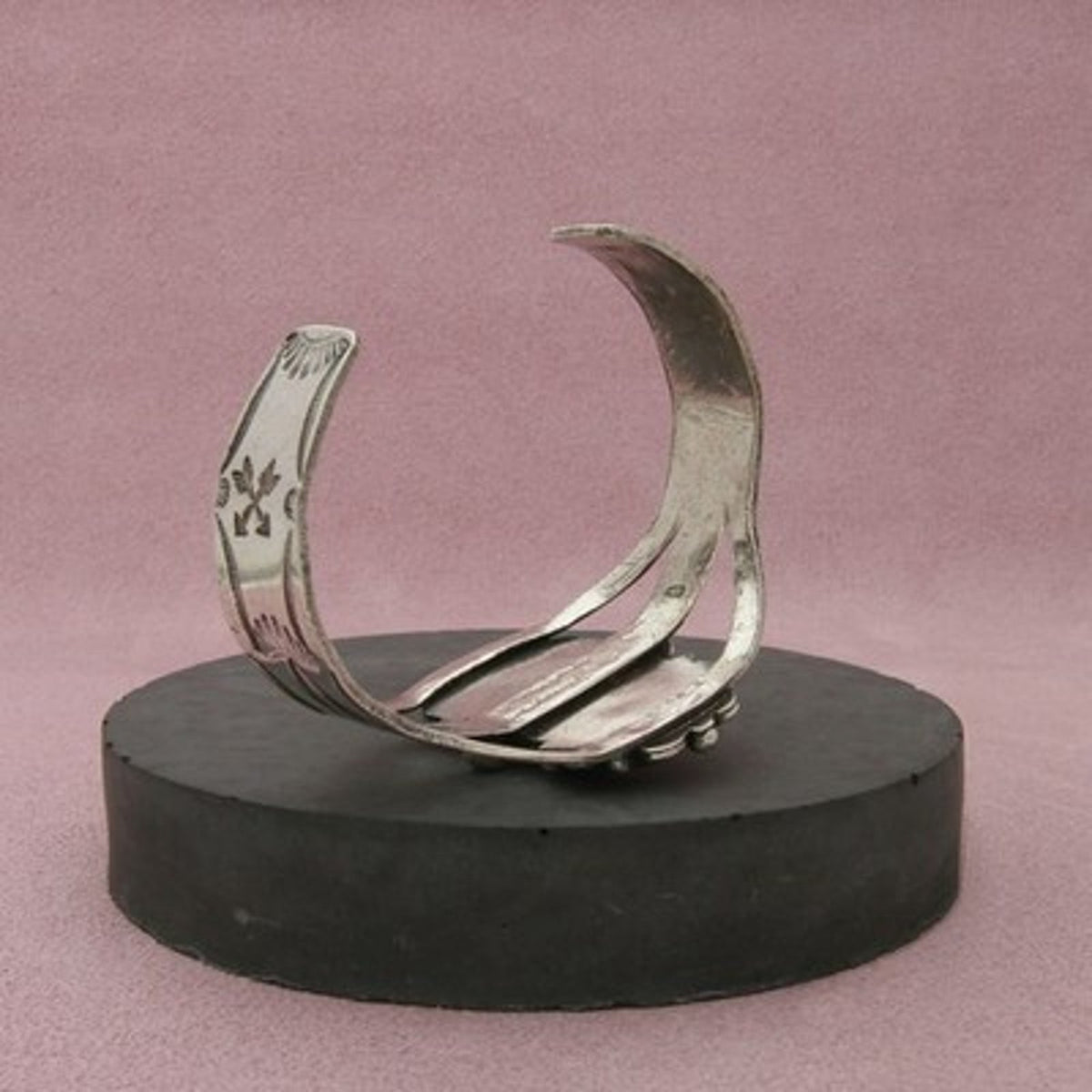 Navajo Sterling Silver Vintage Petrified Wood Arrows Cuff Bracelet Size 6.5in
