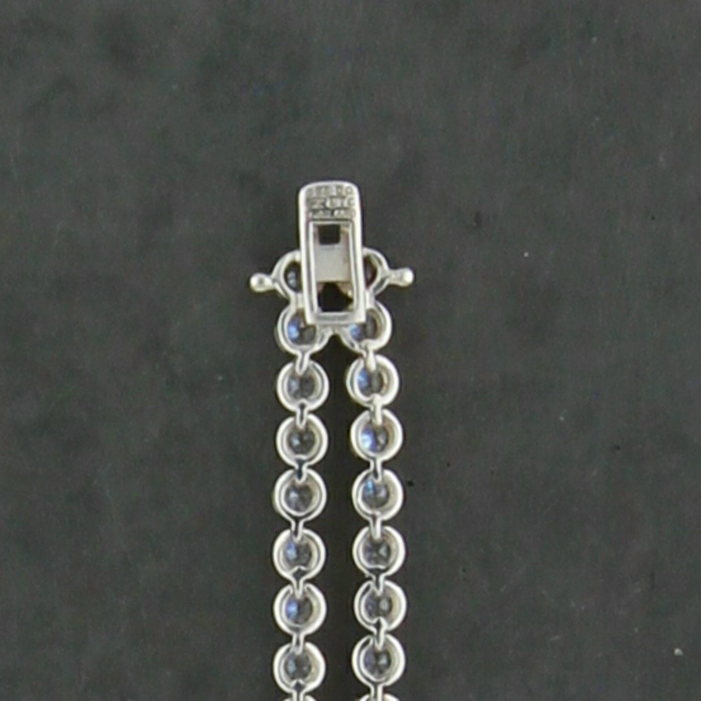 diamonique sterling silver round-cut cz double strand tennis bracelet size 7in