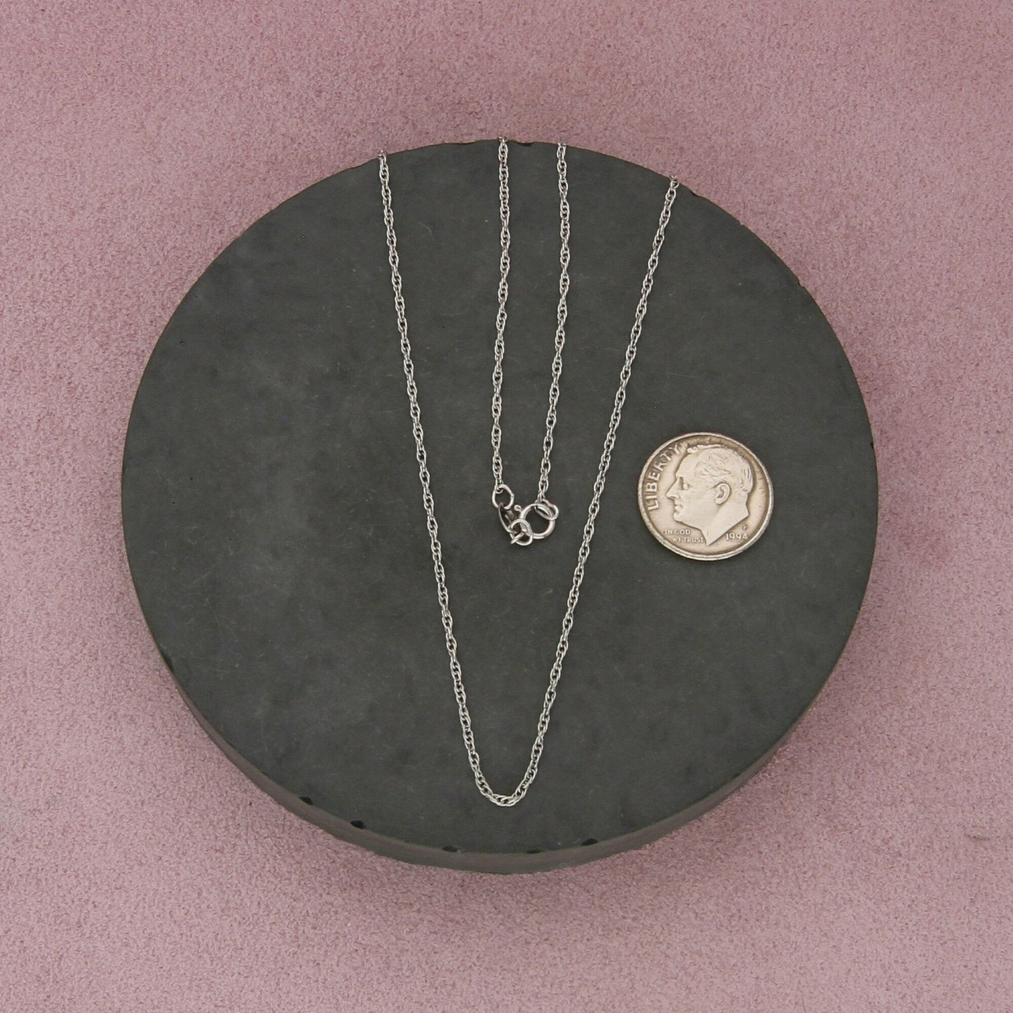 sterling silver 1mm prince of wales chain necklace size 18in