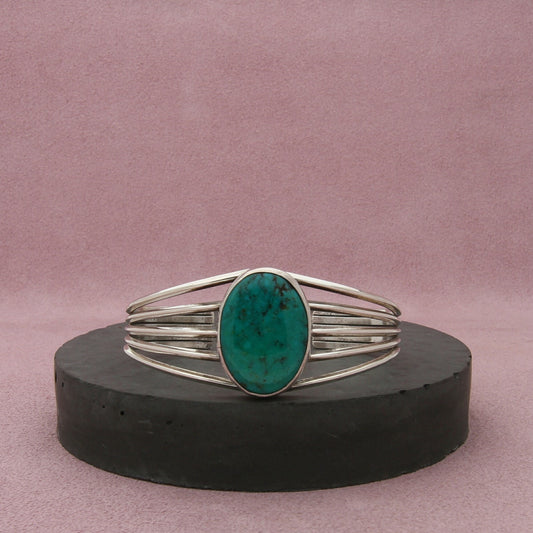 navajo sterling silver vintage turquoise cuff bracelet size 6in