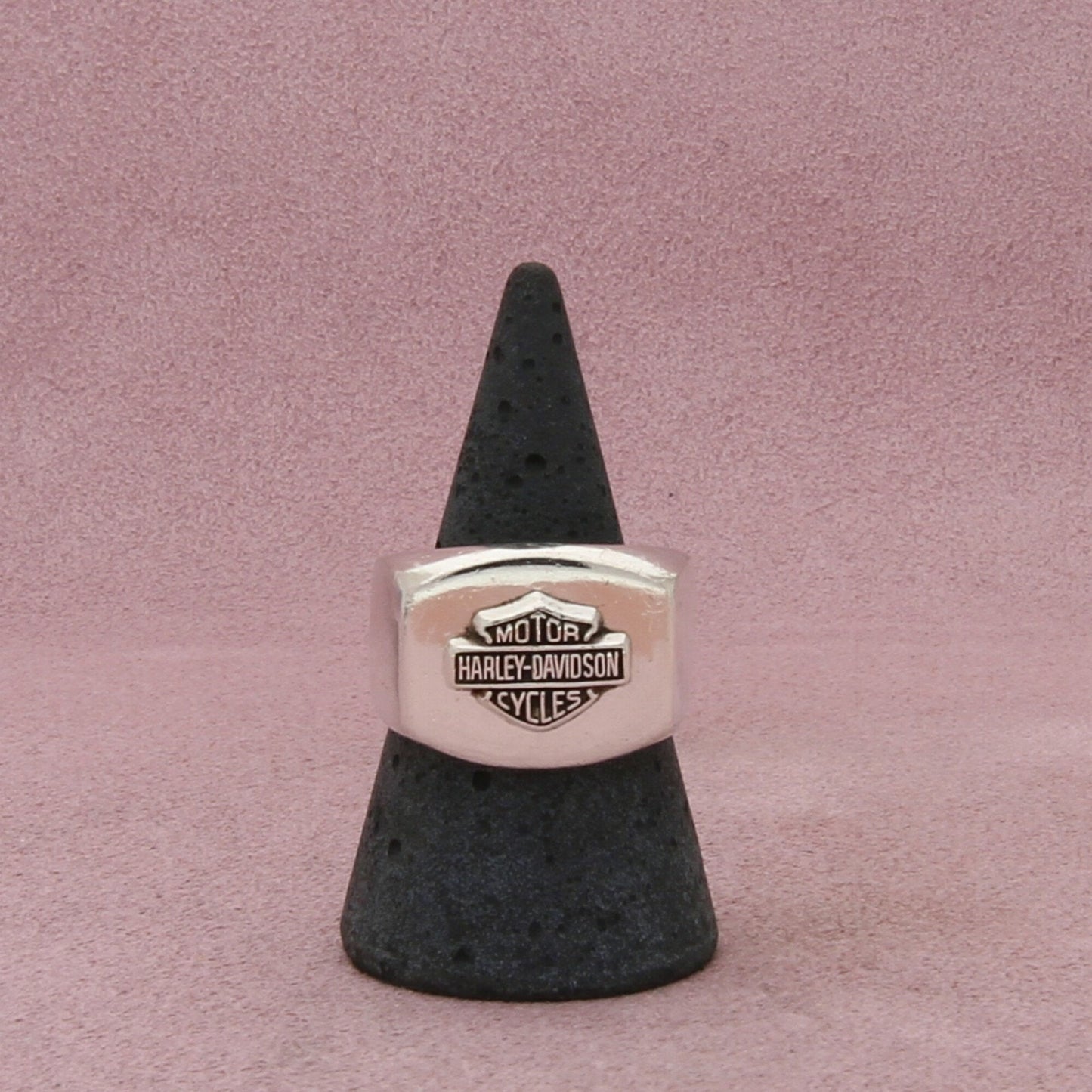 harley davidson sterling silver mens vtg classic shield signet ring size 8.75