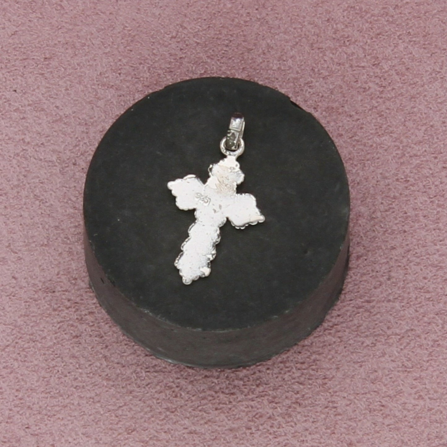 sterling silver dainty scrolled cross pendant