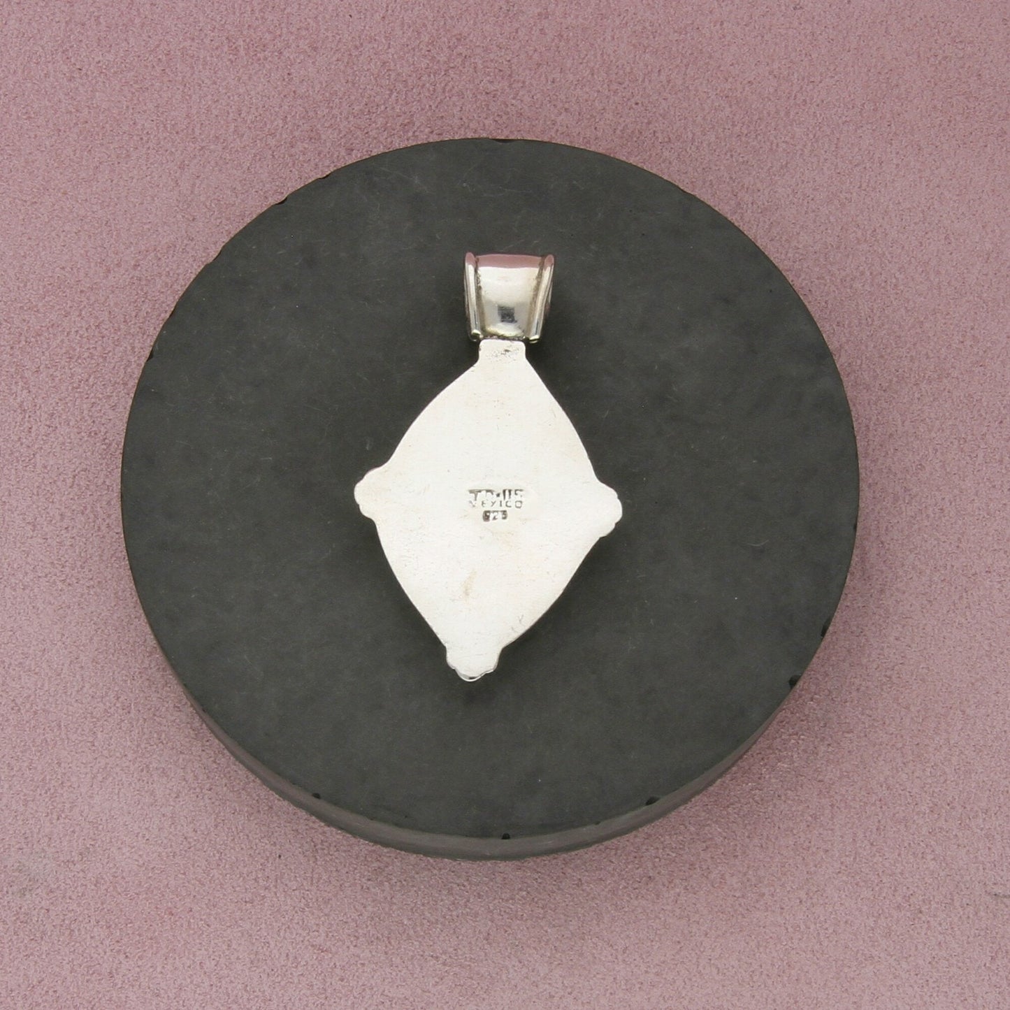 taxco mexico sterling silver vintage scroll marquise shape pendant