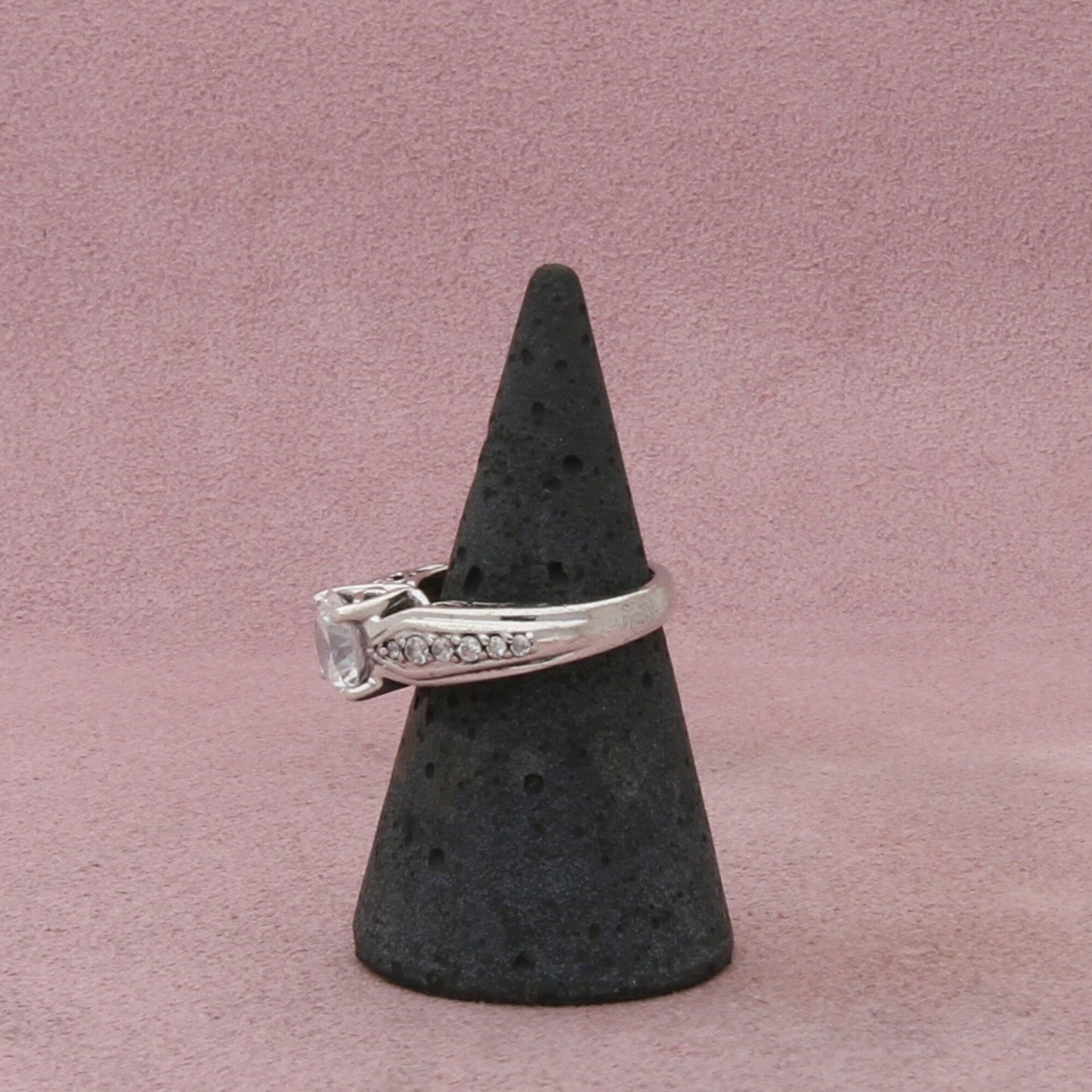 sterling silver round-cut cz engagement ring size 6