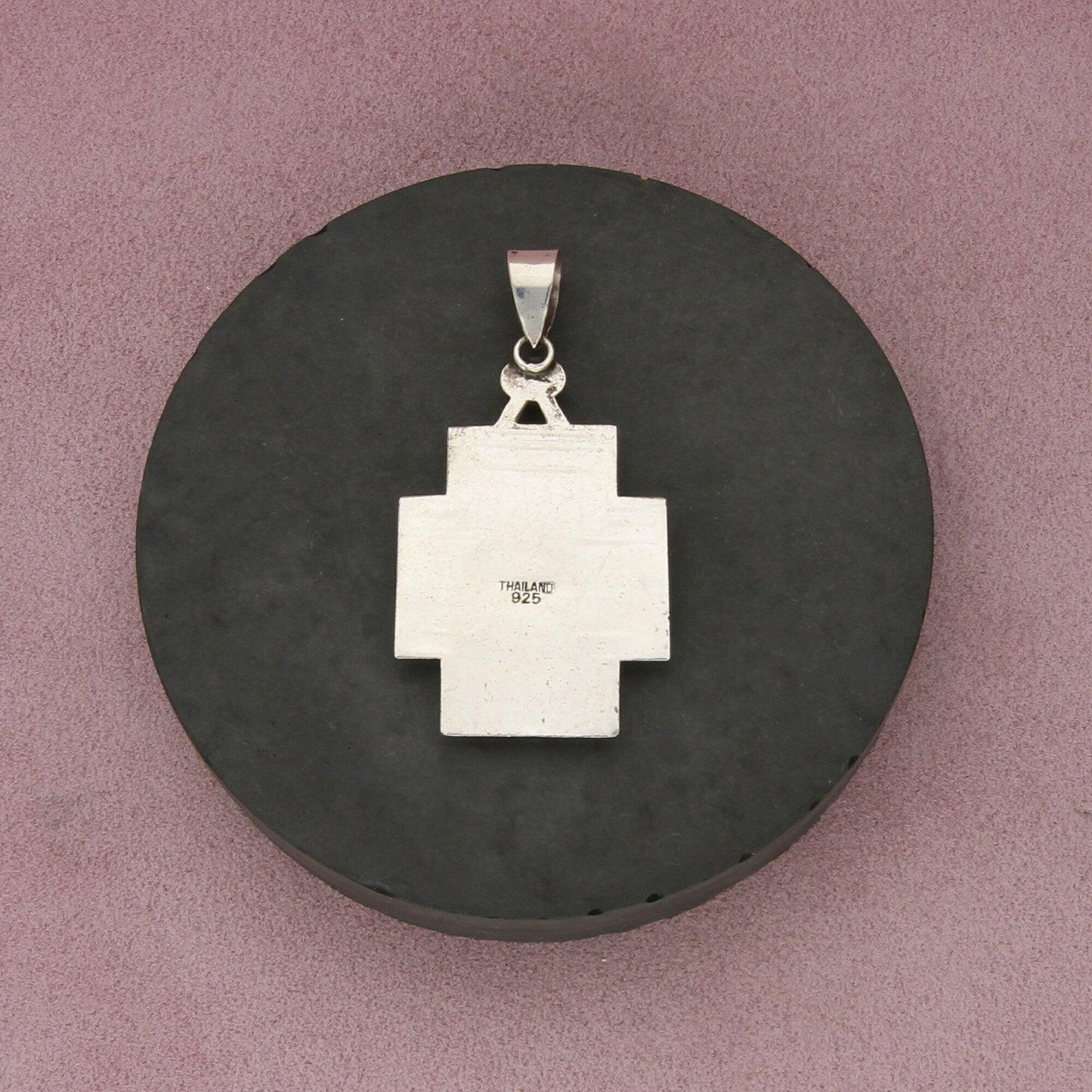 sterling silver large rhodochrosite cross pendant