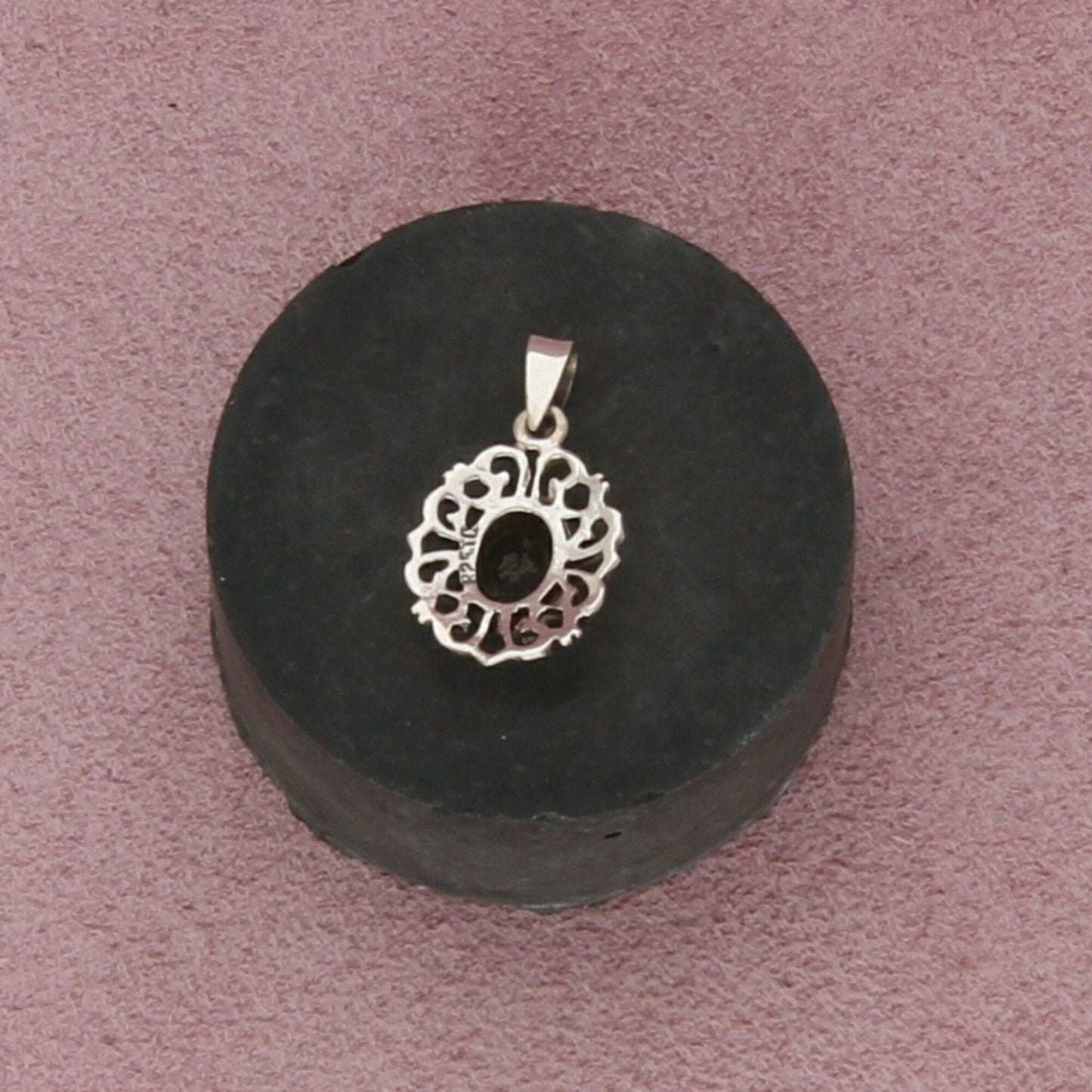 sterling silver black onyx scroll pendant