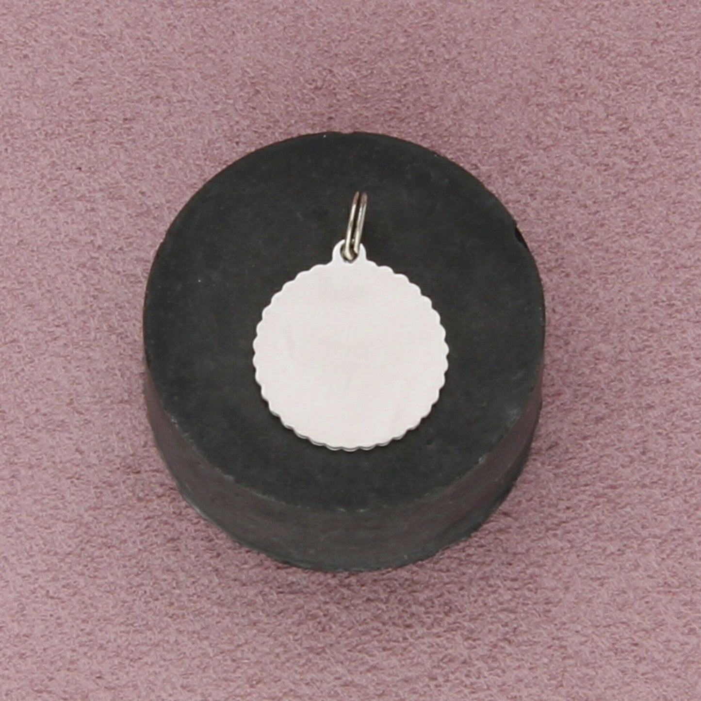 sterling silver vintage sweet 16 disc charm pendant