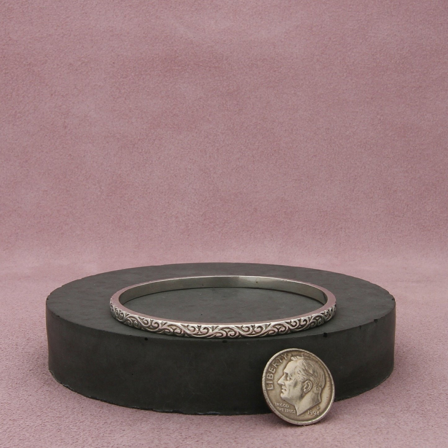 taxco mexico sterling silver vintage scroll stack bracelet size 6.5in