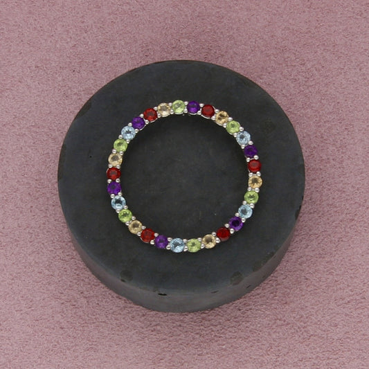 sterling silver amethyst garnet citrine peridot topaz ring slider pendant
