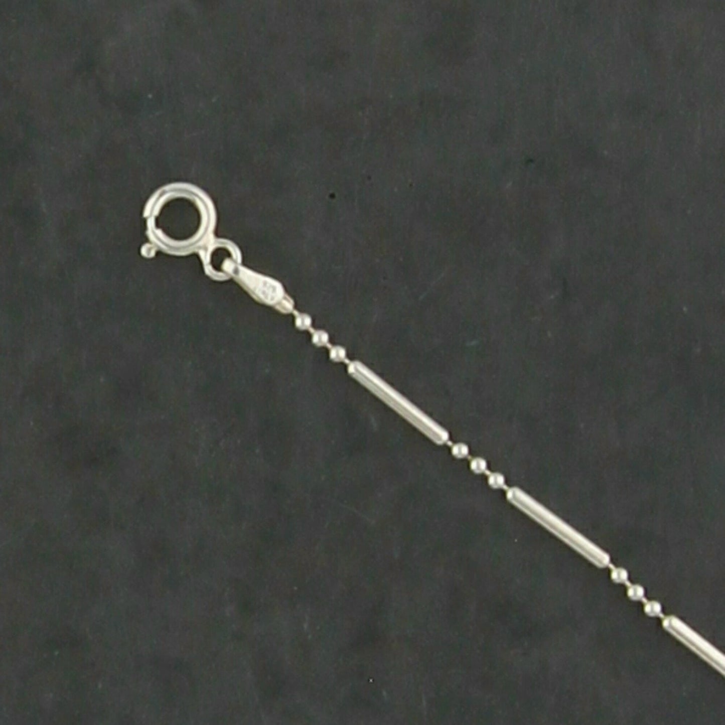 sterling silver 2mm beaded bar link chain necklace size 24in