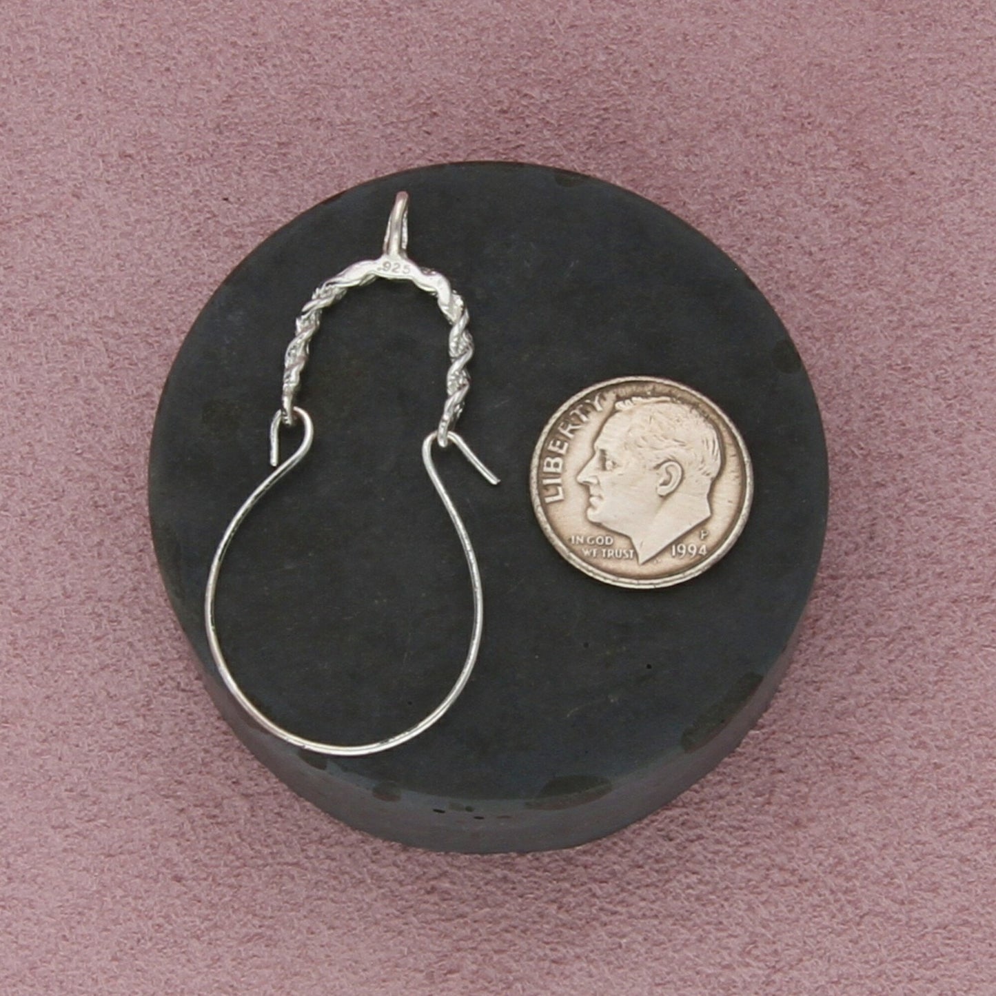 sterling silver vintage diamond-cut charm holder pendant