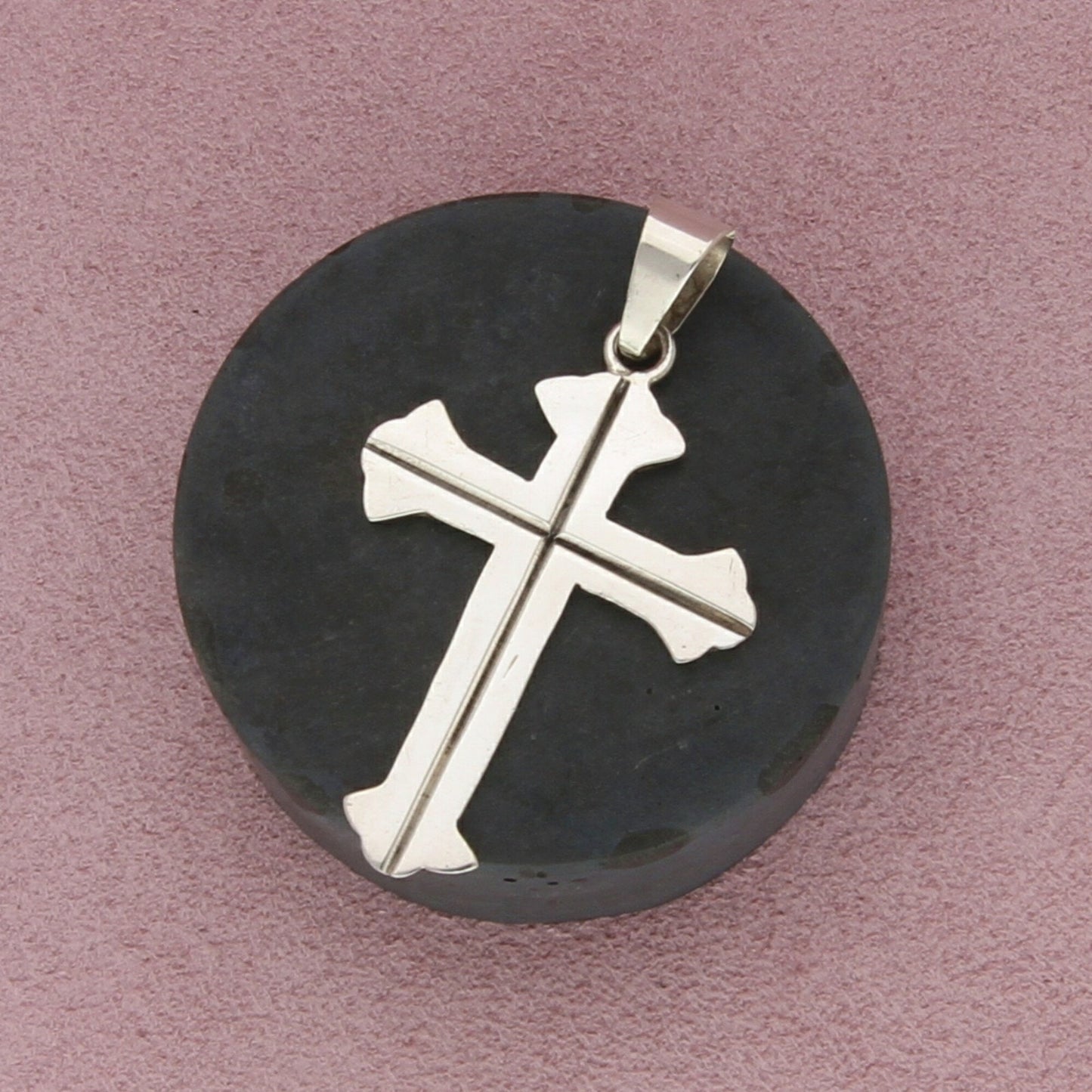 taxco mexico sterling silver vintage large cross pendant
