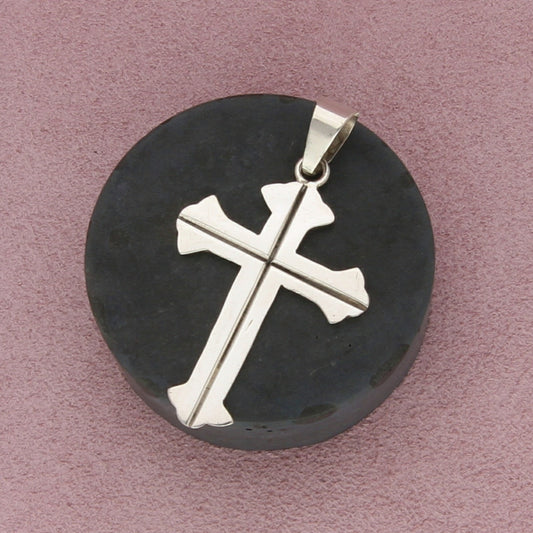 taxco mexico sterling silver vintage large cross pendant