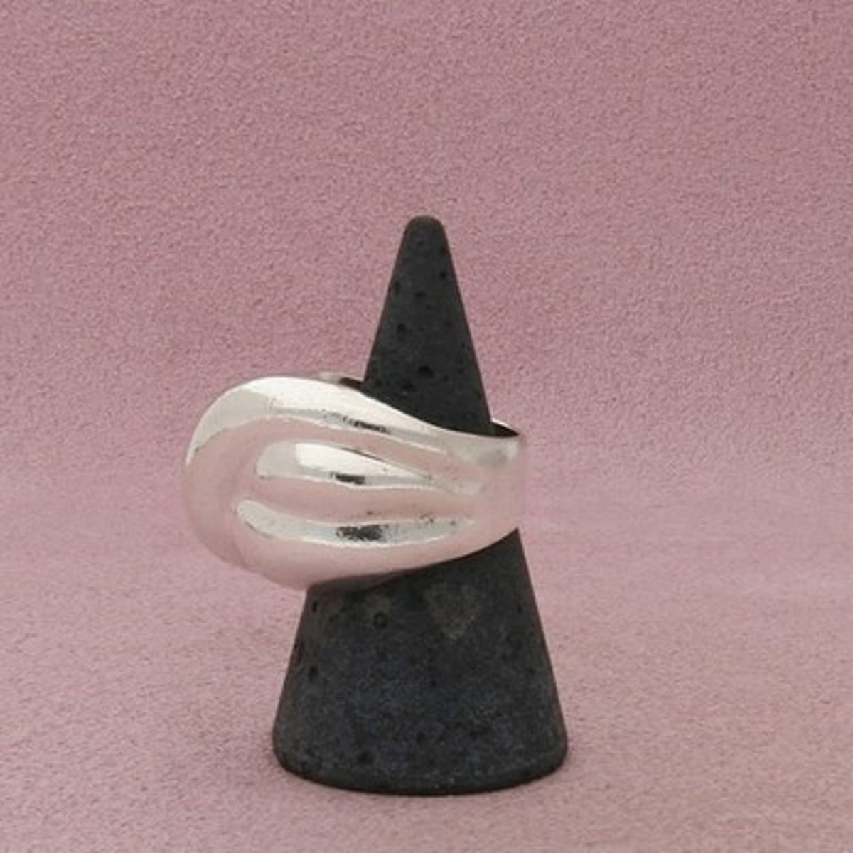 Taxco Mexico Sterling Silver Vintage Chunky Sculptural Ring Size 8.5