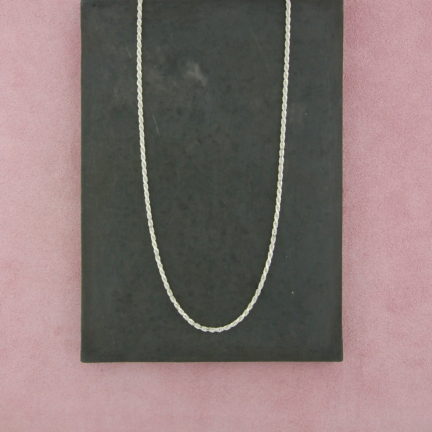 sterling silver italian 3mm rope chain necklace size 23.75in