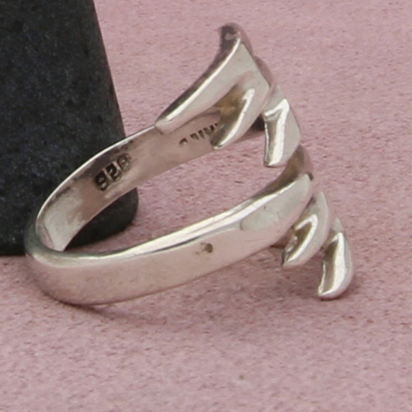 sterling silver mens vintage bypass band ring size 9