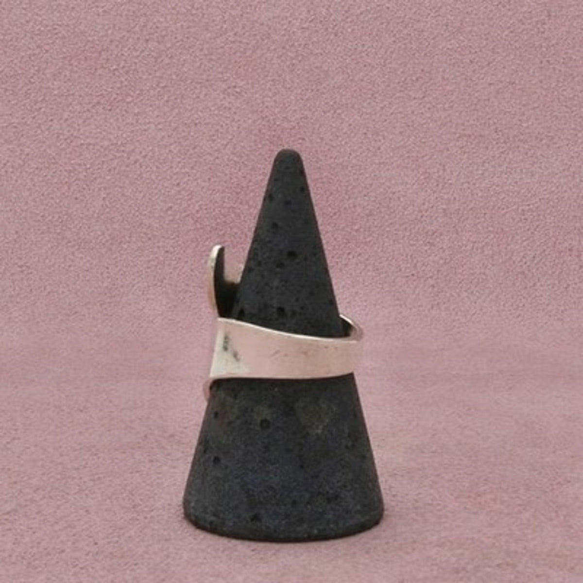 Taxco Mexico Sterling Silver Vintage Bypass Sculptural Band Ring Size 7.5