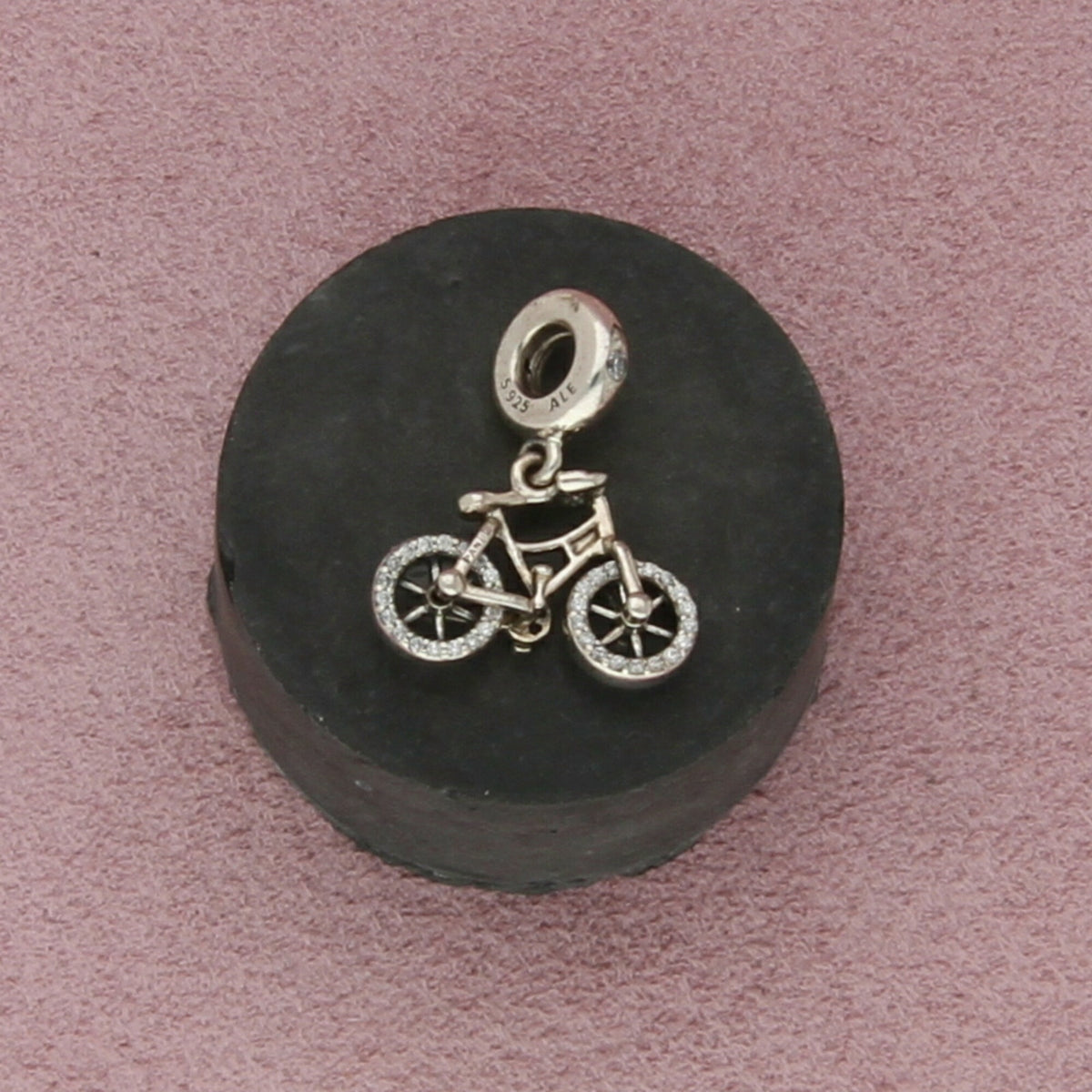 pandora sterling silver authentic cz bicycle dangle bead (797858) charm