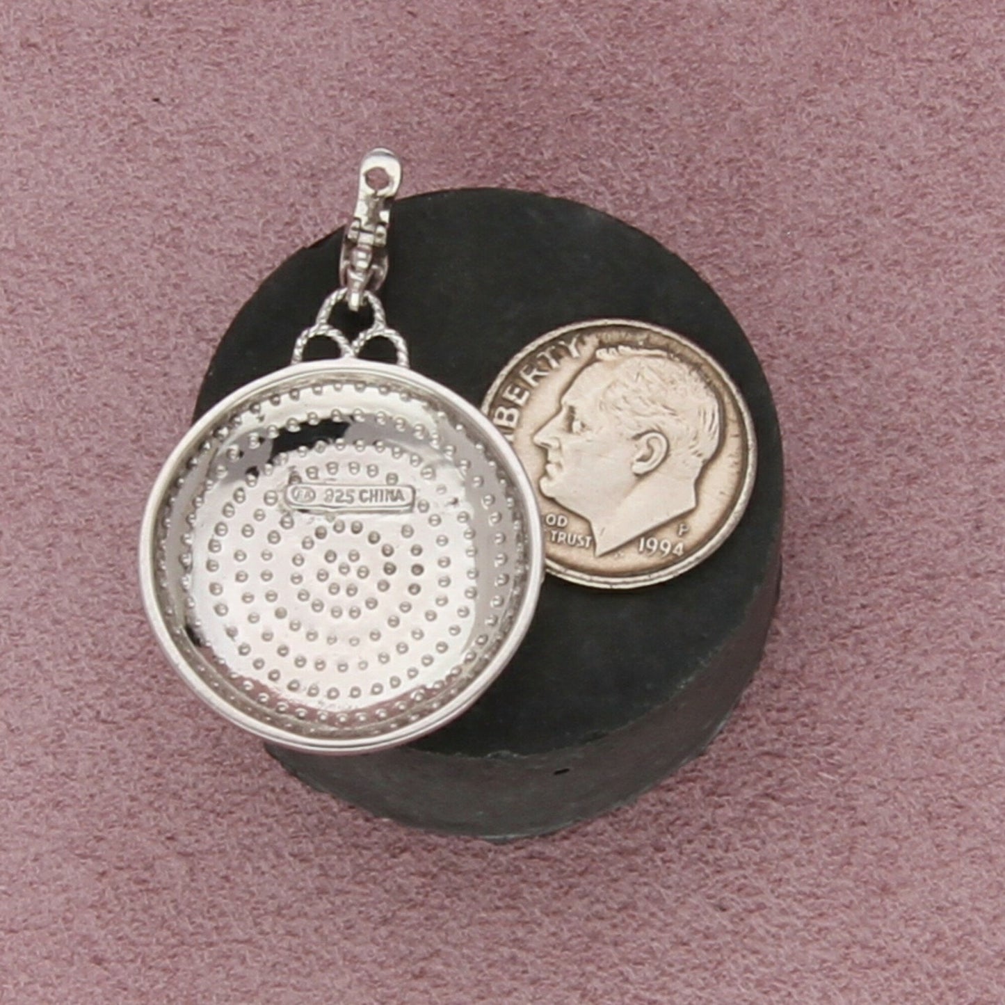 sterling silver diamond accent letter e initial enhancer pendant