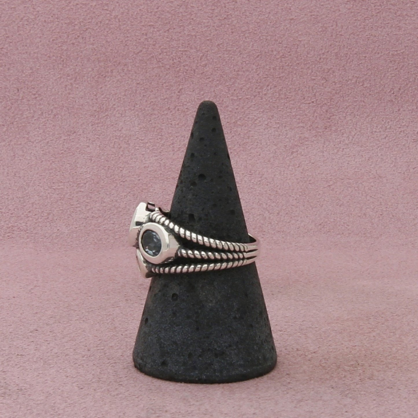 sterling silver amethyst topaz & peridot twisted wire ring size 8