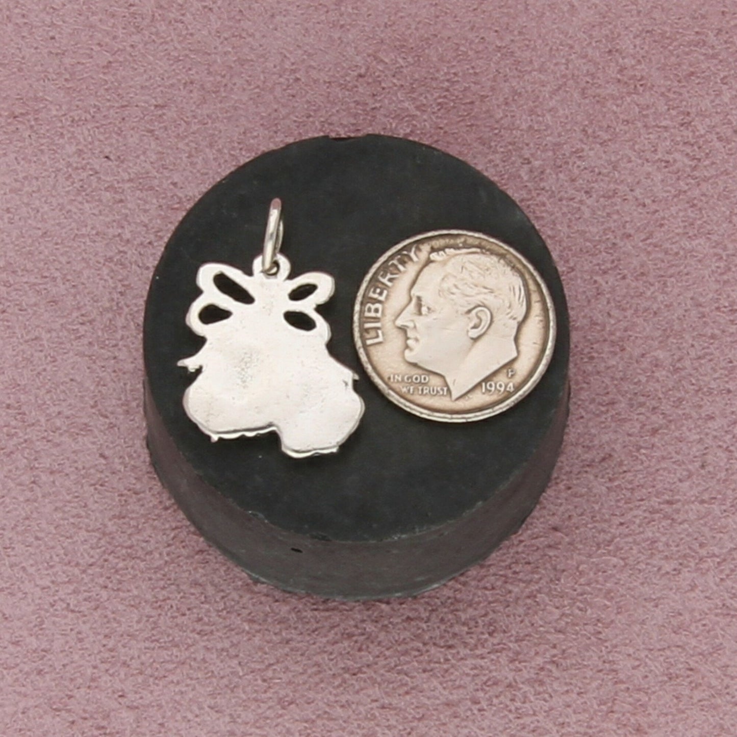 sterling silver vintage wedding bells charm pendant