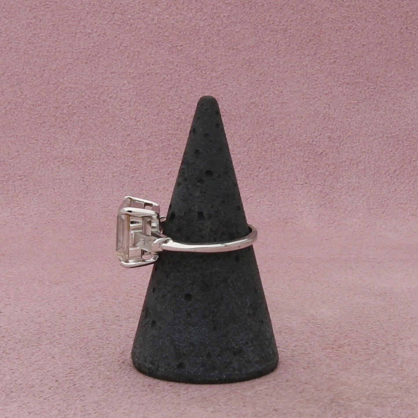 joseph esposito sterling silver clear cz engagement ring size 6.5