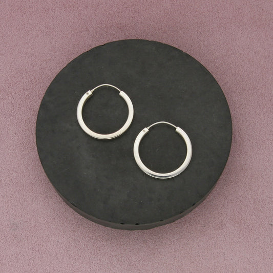 sterling silver vintage edged hoop earrings