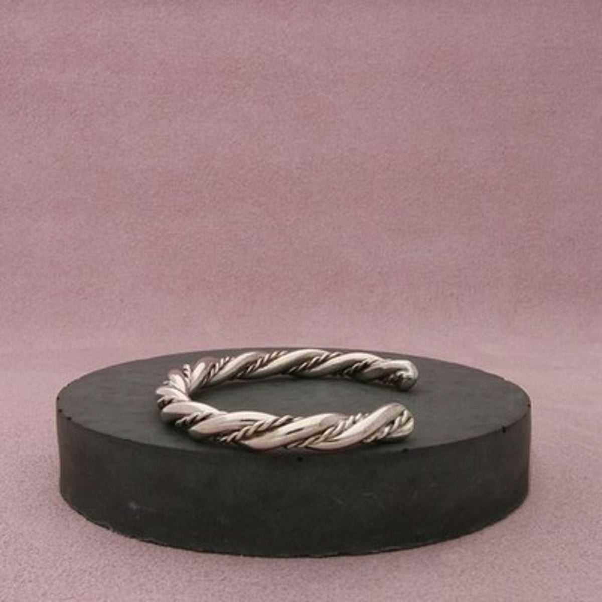 Navajo Sterling Silver Vintage Braided Twisted Wire Cuff Bracelet Size 6in