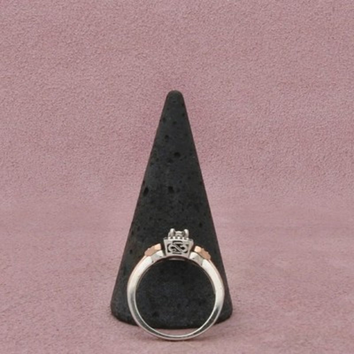 Kay Jewelers Sterling Silver & 10K Rose Gold Diamond Heart Halo Ring Size 5.5