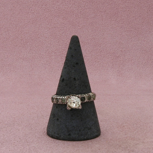 sterling silver vintage paste stone engagement ring size 10