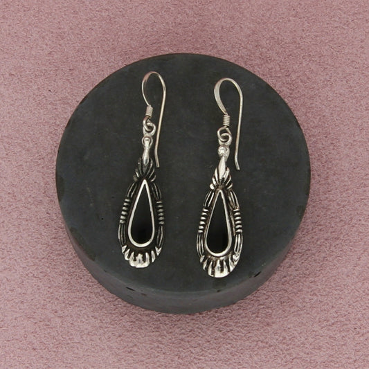 sterling silver vintage black onyx dangle earrings