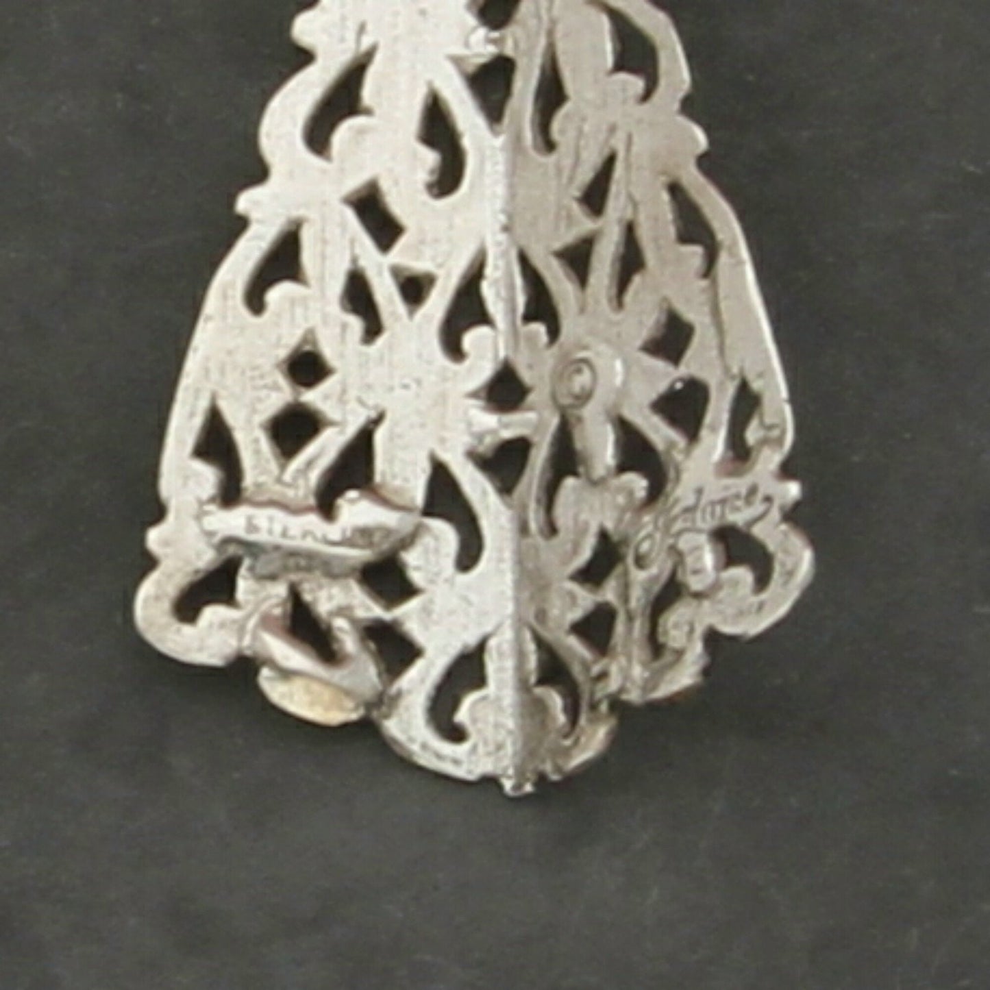 sterling silver vintage scroll cut-out drop dangle earrings