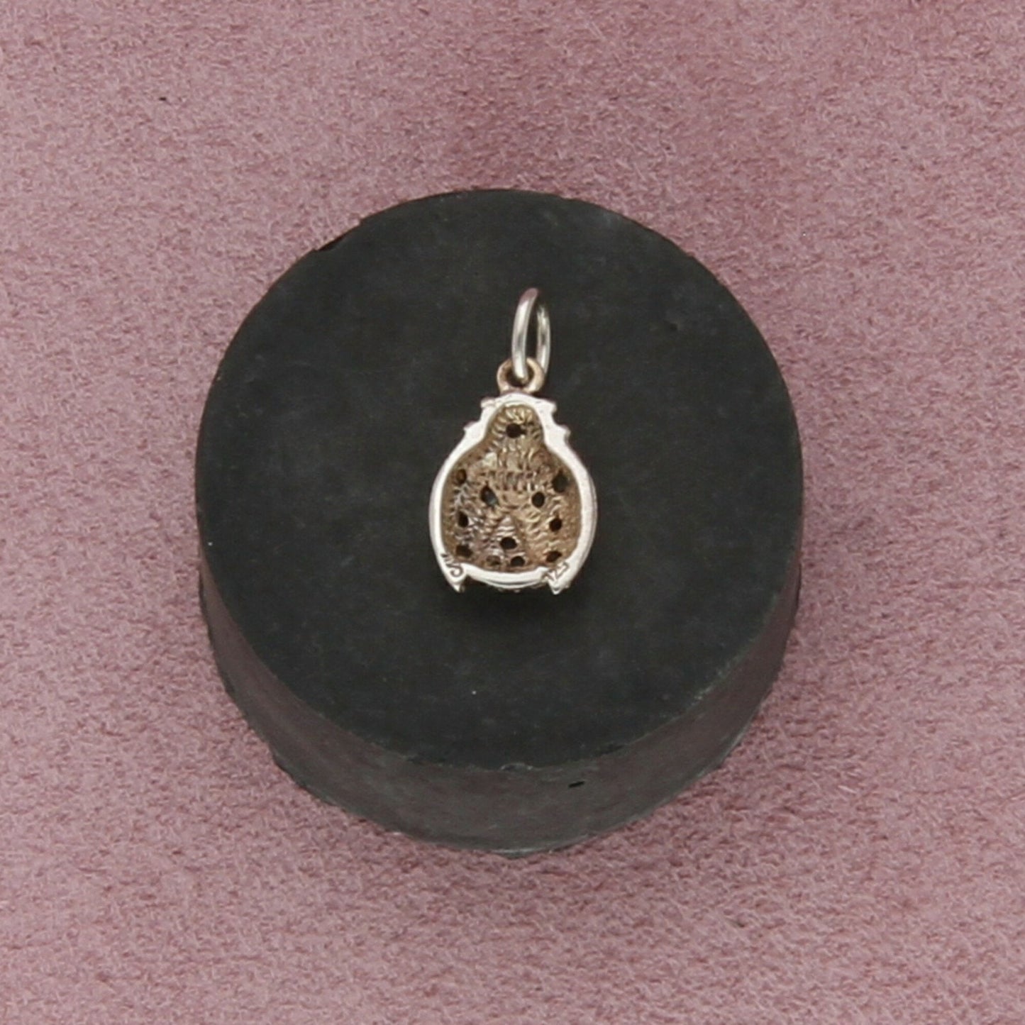 sterling silver vintage red crystal ladybug charm pendant