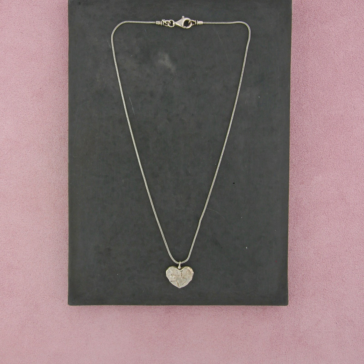 silpada sterling silver hammered heart necklace size 17in