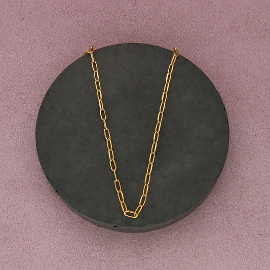 sterling silver gold plate paperclip chain necklace size 20in